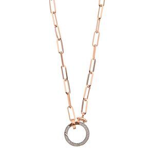 Meshmerise 18K Over Silver 0.20 Ct. Tw. Diamond Necklace, Pink